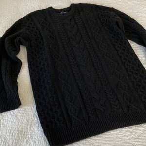 GAP Black Cable-Knit Mini Dress, Medium Tall